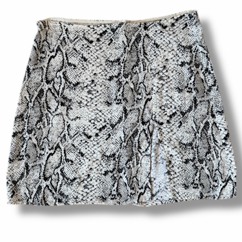 Reformation Margot Mini Skirt Snake Python Print - image 5